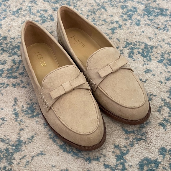 J. Crew Shoes - J. Crew Women's Tan Suede Bow Loafers Size 7